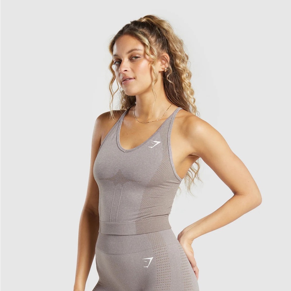 Gymshark VITAL SEAMLESS 2.0 MIDI TANK size L brown